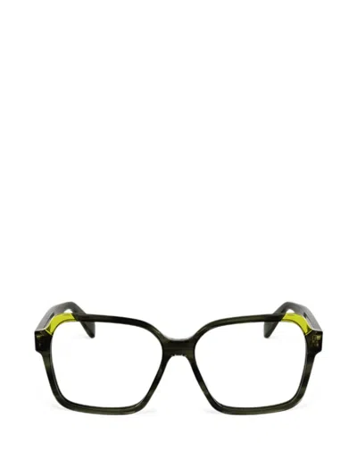 Longchamp Striped-pattern Square-frame Glasses In Black