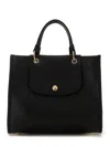 Longchamp Structured Leather Shoulder Bag In Black