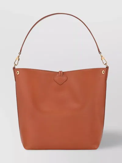 Longchamp Structured Top Handle Bag In Orange