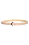 Longchamp Stud Leather Belt In Pink