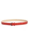 Longchamp Stud Leather Belt In Red