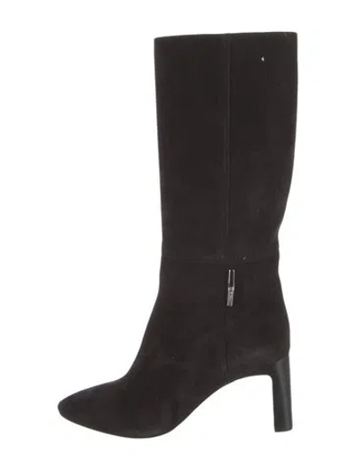 Pre-owned Longchamp Suede Boots In Black