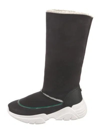 Pre-owned Longchamp Suede Boots In Black
