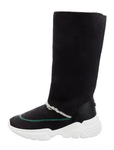Pre-owned Longchamp Suede Boots In Black