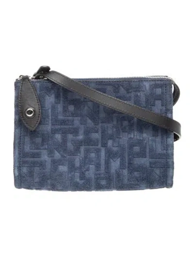 Pre-owned Longchamp Suede Crossbody Bag In Blue