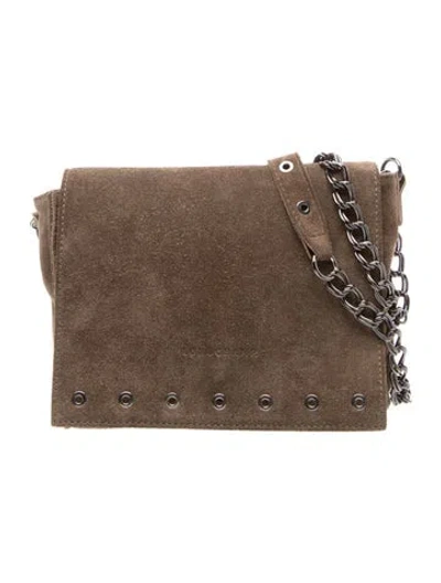 Pre-owned Longchamp Suede Crossbody Bag In Green