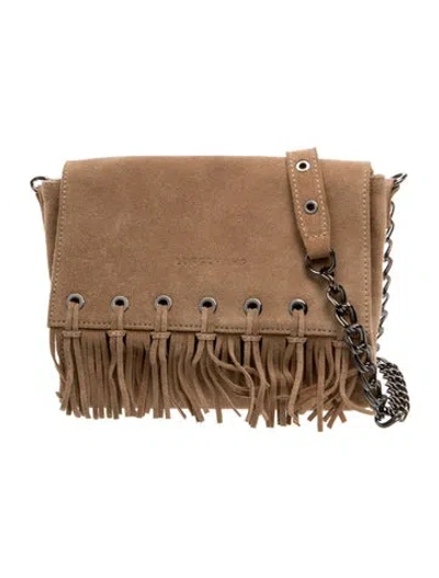 Pre-owned Longchamp Suede Crossbody Bag In Neutral