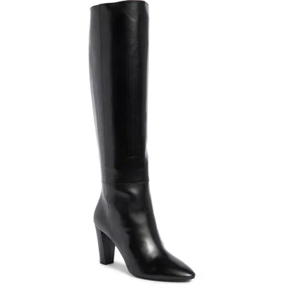 Longchamp Tall Leather Boot In Black