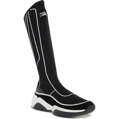 Longchamp Tall Shaft Tennis Boot In Black