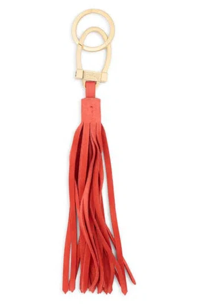 Longchamp Tassel Key Ring In Gold