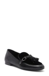 Longchamp Tassel Snakeskin Embossed Loafer In Black