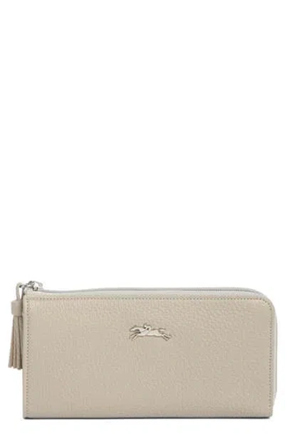 Longchamp Three Quarter Zip Wallet In Brown