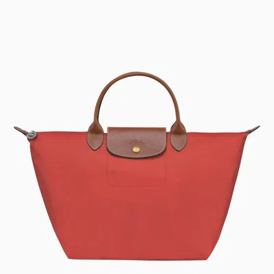 Longchamp Tomato Coloured Le Pliage Original M Bag