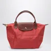 Longchamp Tomato Red Le Pliage Original S Bag In Black
