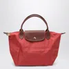 Longchamp Tomato Red Le Pliage Original S Bag In Black