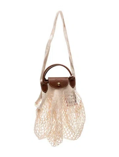 Pre-owned Longchamp Top Handle Bag In Neutral