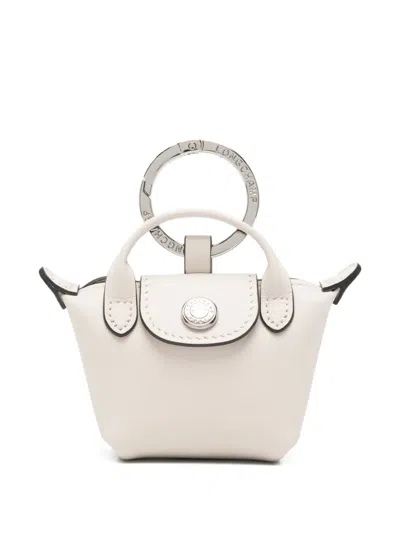 Longchamp Top Handle Keyring In Neutral