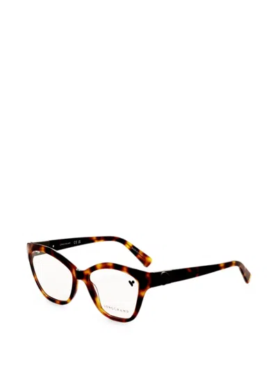Longchamp Tortoiseshell-effect Cat-eye Glasses In Brown