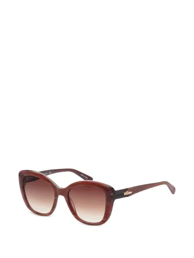Longchamp Tortoiseshell-effect Cat-eye Sunglasses In Brown
