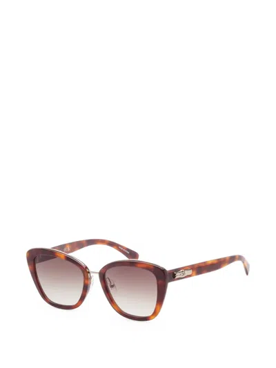Longchamp Tortoiseshell-effect Cat-eye Sunglasses In Brown