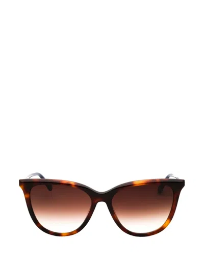 Longchamp Tortoiseshell-effect Cat-eye Sunglasses In Brown