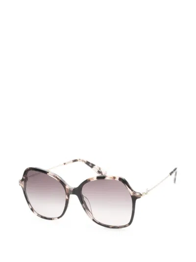 Longchamp Tortoiseshell-effect Geometric-frame Sunglasses In Brown