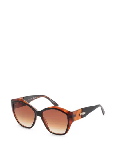 Longchamp Tortoiseshell-effect Geometric-frame Sunglasses In Multi