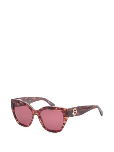 Longchamp Tortoiseshell-effect Logo-plaque Sunglasses In Pink
