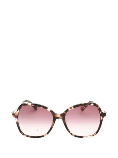 Longchamp Tortoiseshell-effect Oversized Sunglasses In Multi