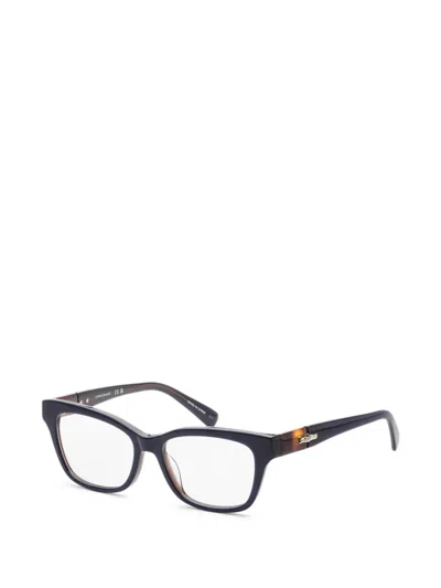 Longchamp Tortoiseshell-effect Rectangle-frame Glasses In Gray
