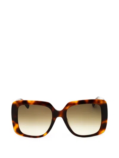 Longchamp Tortoiseshell-effect Rectangle-frame Sunglasses In Brown