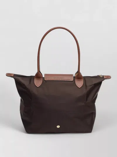Longchamp Tote Bag Leather Trim Top Handles In Brown