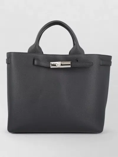 Longchamp Tote Bag Metal Hardware Structured Shape