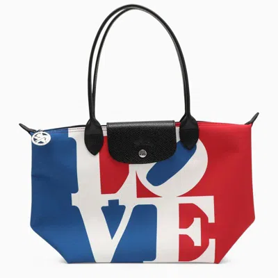 Longchamp Tote Bag X Dressing Gownrto Indiana In Blue