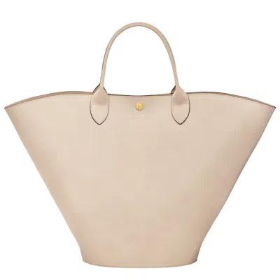 Longchamp Xl Épure Leather Tote Bag In White