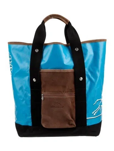 Pre-owned Longchamp Tote In Blue
