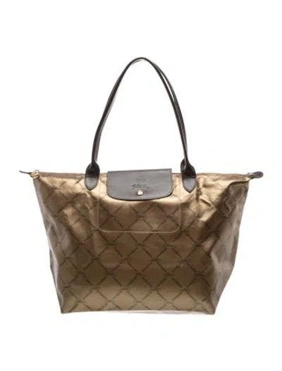 Pre-owned Longchamp Tote In Gold/metallic