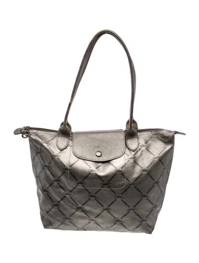 Pre-owned Longchamp Tote In Gray