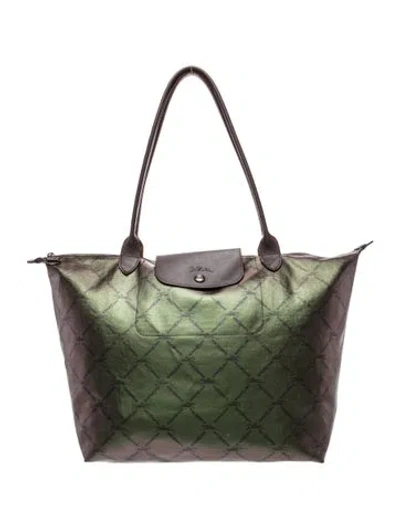 Pre-owned Longchamp Tote In Green