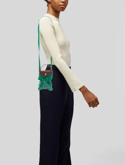 Pre-owned Longchamp Tote In Green
