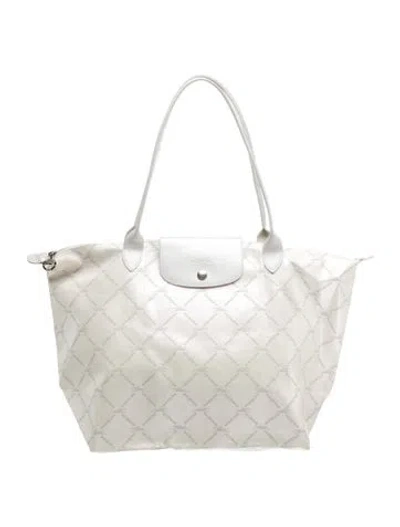 Pre-owned Longchamp Tote In White