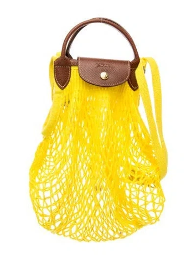 Pre-owned Longchamp Tote In Yellow