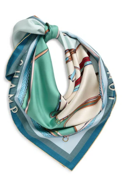Longchamp Toute Allure Silk Square Scarf In Green