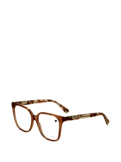 Longchamp Transparent Square-frame Glasses In Brown