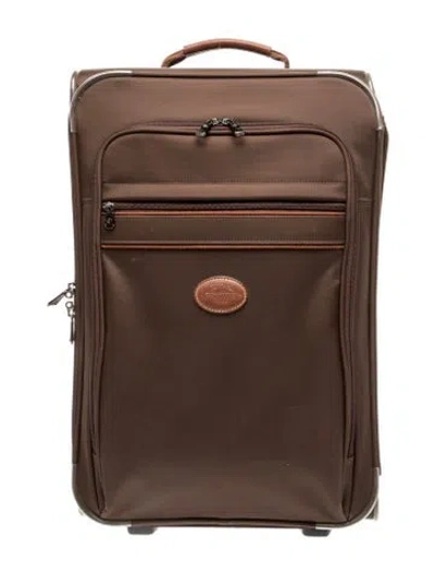 Pre-owned Longchamp Travel Suitcase In Brown