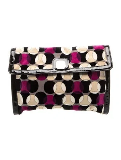 Pre-owned Longchamp Velvet Clutch In Brown