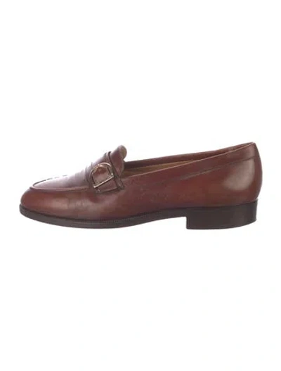 Pre-owned Longchamp Vintage Leather Loafers In Multi