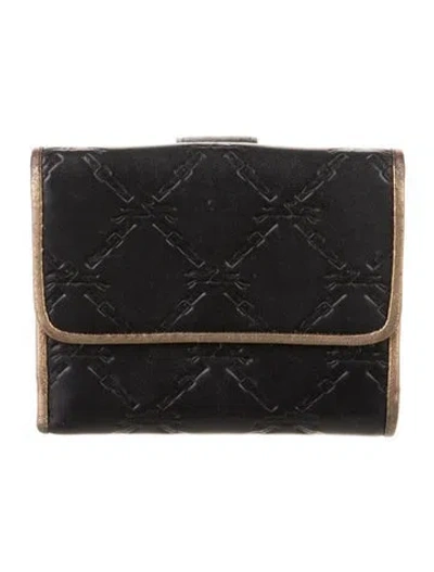 Pre-owned Longchamp Vintage Leather Wallet In Black