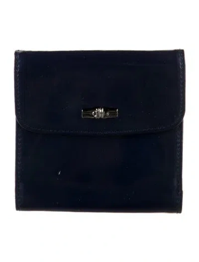 Pre-owned Longchamp Vintage Leather Wallet In Blue
