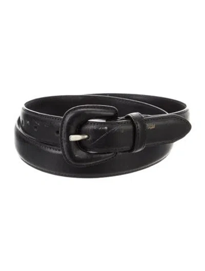 Pre-owned Longchamp Vintage Skinny Belt In Black